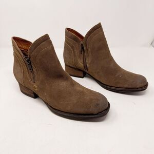 Born Beige Tan Ankle Booties Leather Zip Beige Size 11